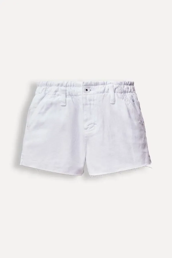 Short Menina Sarja Elastico Branco - 02