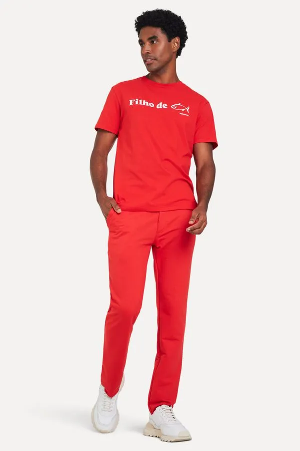 Calca Moletom Basica New Pais Vermelho - M