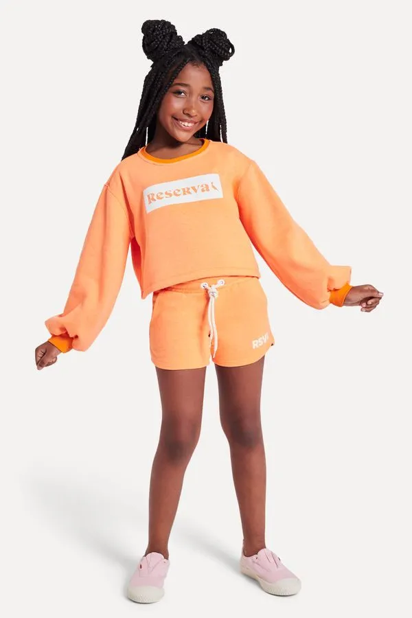 Short Runner Menina Color Laranja Neon - 14