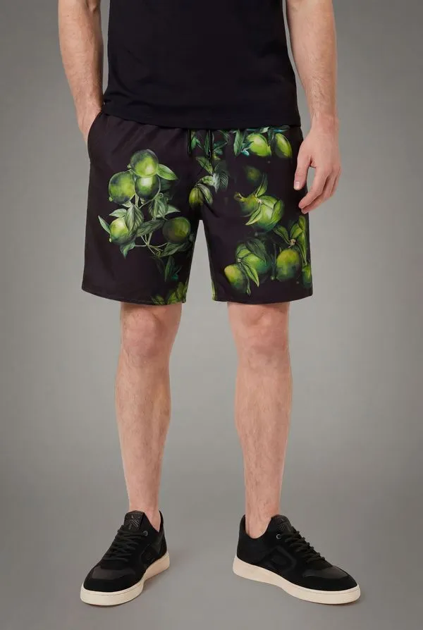 Short Praia Estampado Citric Summer Preto - P