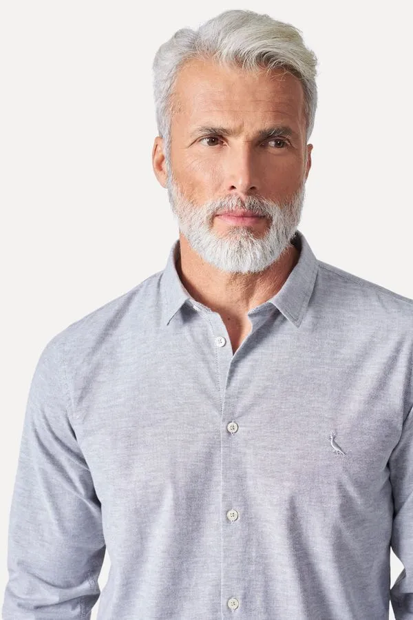 Camisa Oxford Enxuto Conforto Cinza Concreto - M