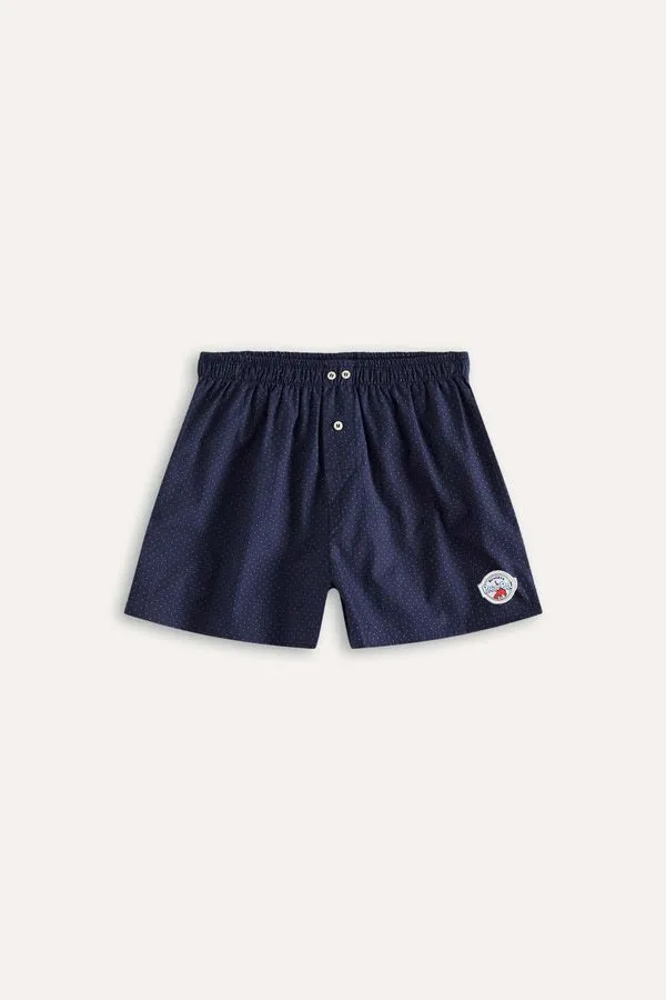 Cueca Samba Canção Mini Poá Universal Marinho - 04