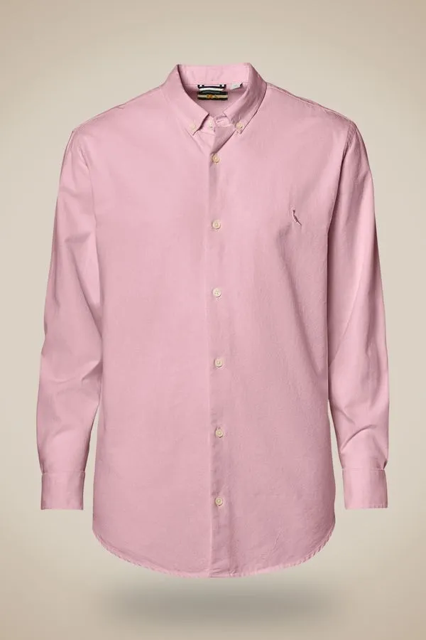 Camisa Ml Oxford Color Goiaba - G