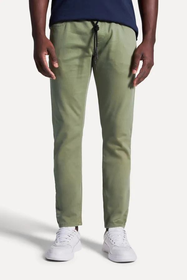 Calca Jeans Jogger Color Militar - 40