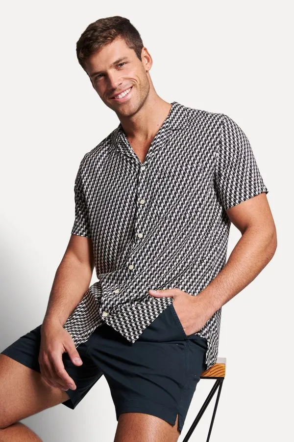 Camisa Mc Estampada Pied De Pica Pau Preto - Gg