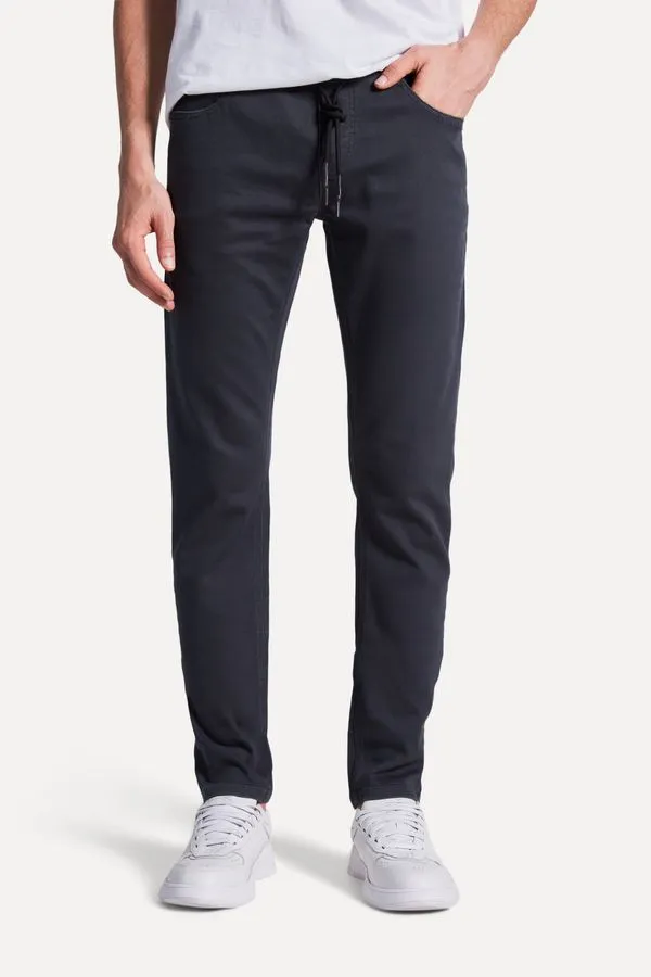Calca Jeans Jogger Color Preto - 48