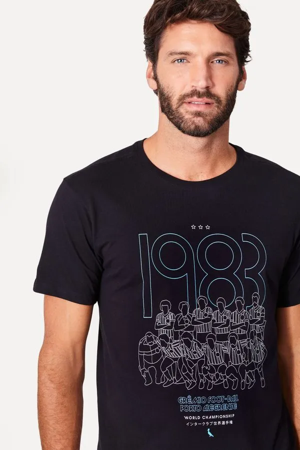 Camiseta Jogadores Gremio Azul Preto - P
