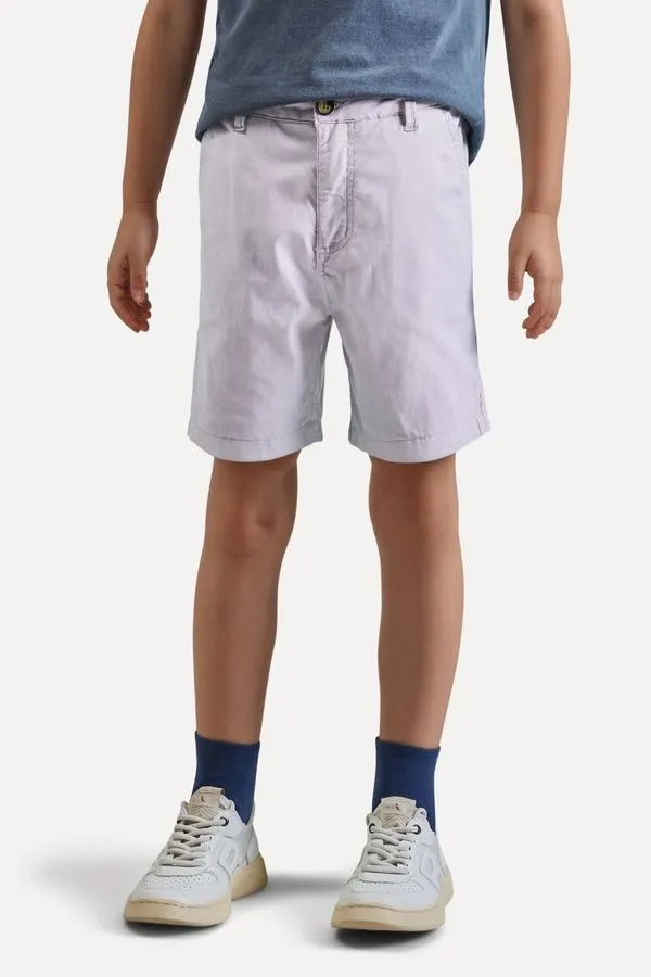 Bermuda Mini Oxford Forro Meia Malha Cinza Lua - 10