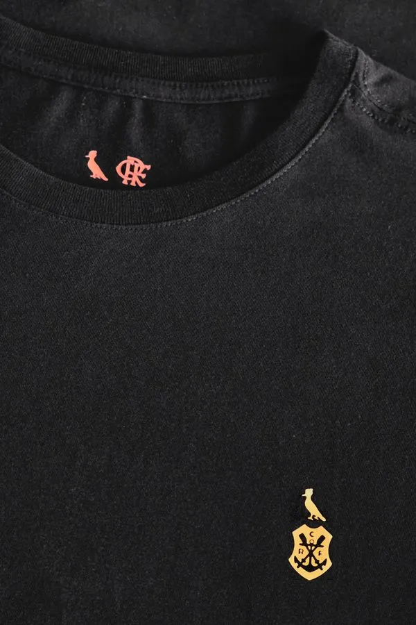 Camiseta Brasao Gold Fla Preto - Gg