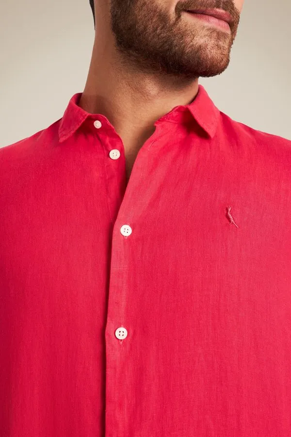 Camisa Pf Ml Linho Cereja - G