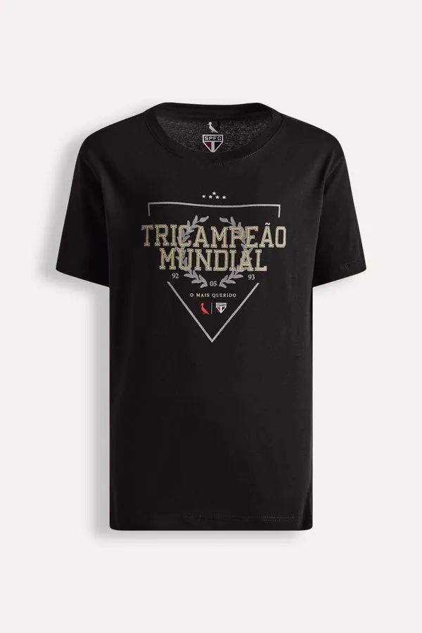 Camiseta Mini Tricampeao Mundial Sp Preto - 16