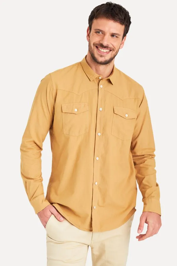 Camisa Ml Western Tinturada Khaki - M