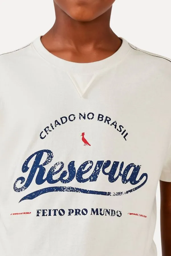 Camiseta Mini Estampada Feito Pro Mundo Off White - 12