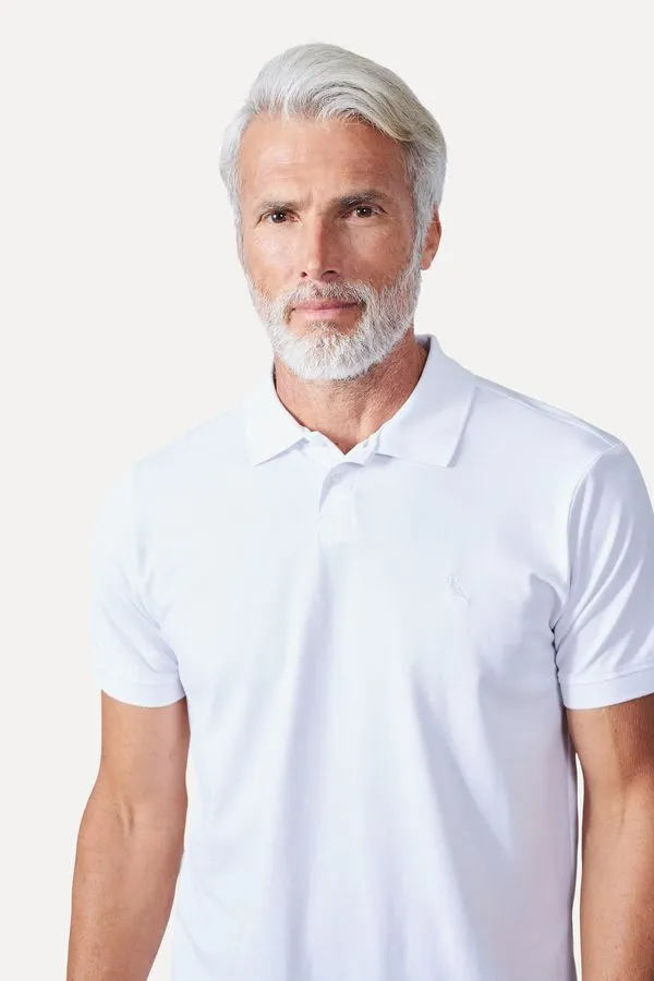 Polo Pima Piquet Slim Branco - Gg