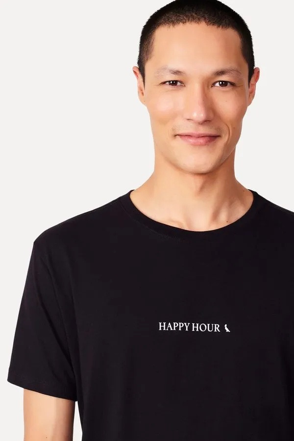 Camiseta Slim Est Happy Hour Preto - Ggg