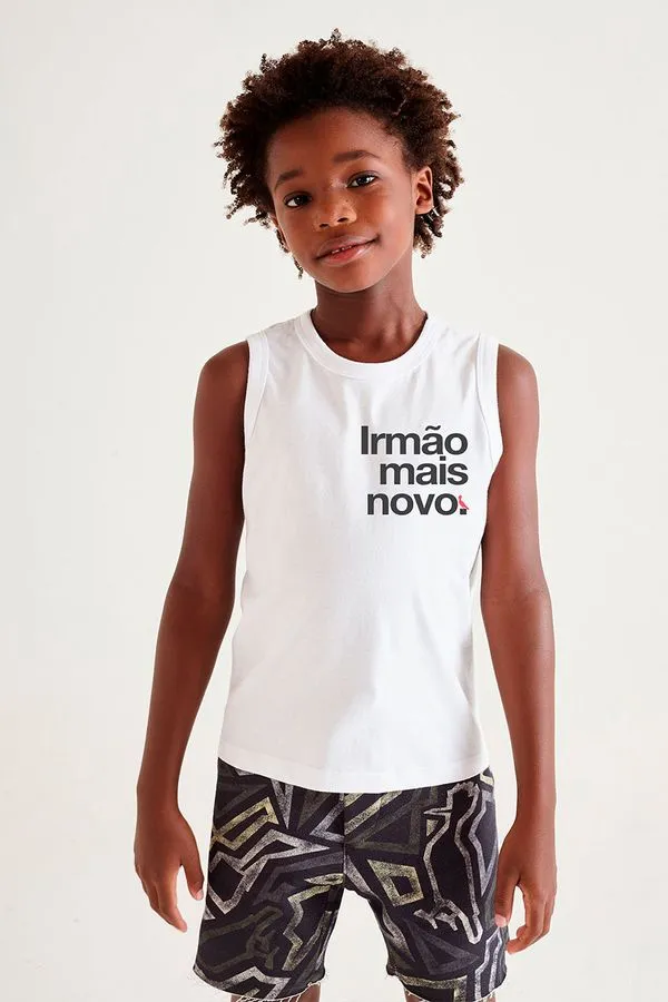 Regata Mini Irmão Mais Novo Branco - 12