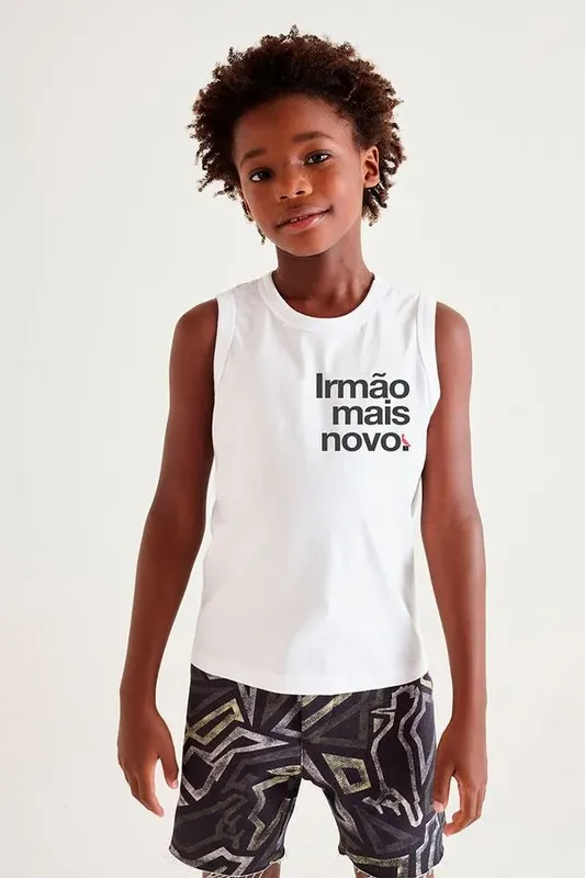 Regata Mini Irmão Mais Novo Branco - 12