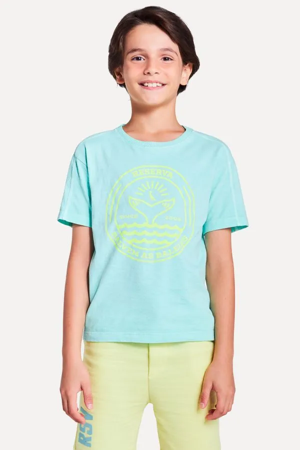 Camiseta Mini Stone Silk Baleias Verde Agua - 16