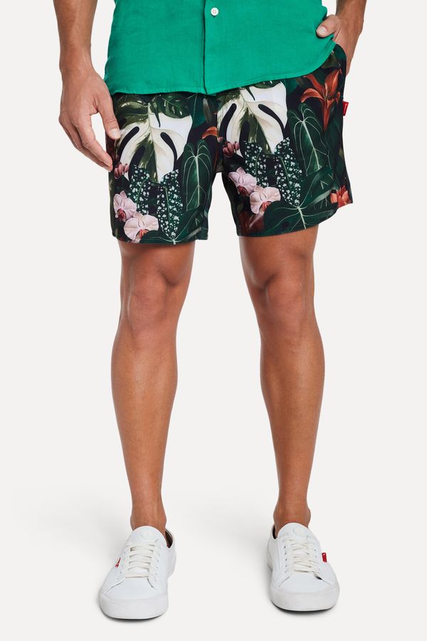 Short Praia Estampado Jardim Botanico Preto - Ggg