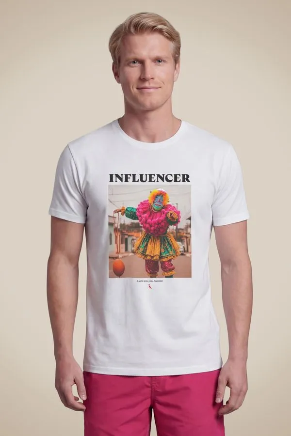 Camiseta Estampada Inlfuencer Bate Bola Branco - G