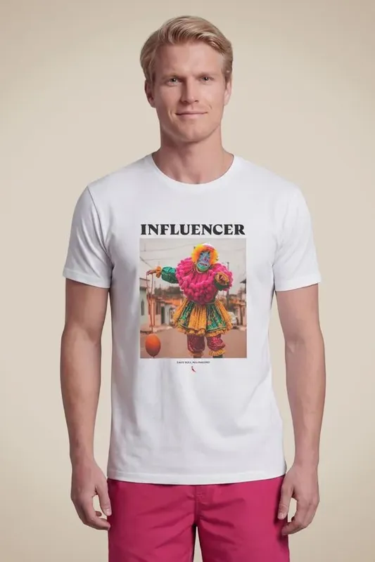 Camiseta Estampada Inlfuencer Bate Bola Branco - Gg