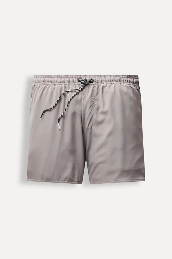 Short Praia Liso Basico Ii Cinza - Ggg