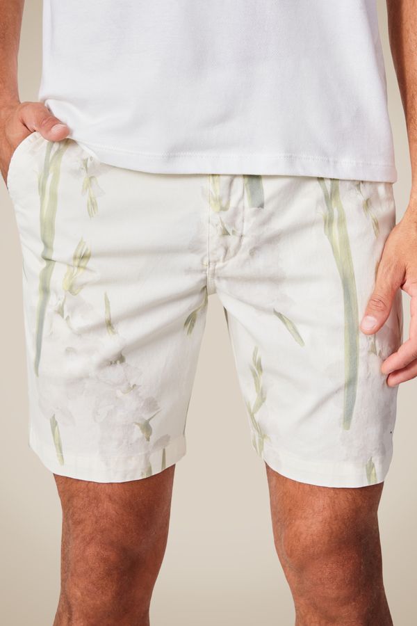 Bermuda Casual Estampada Floral Energia Branco - 38