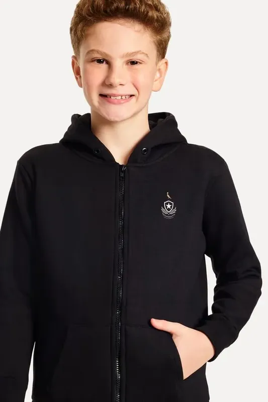 Moletom Com Ziper Mini Botafogo Rio Escu Preto - 02