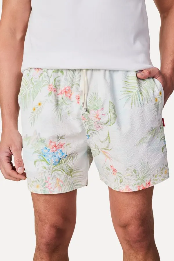 Short Praia Estampa Fresh Splash Off White - G