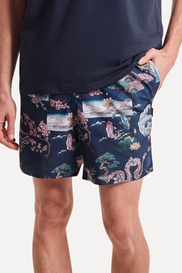 Short Praia Estampado Yoru Marinho - G