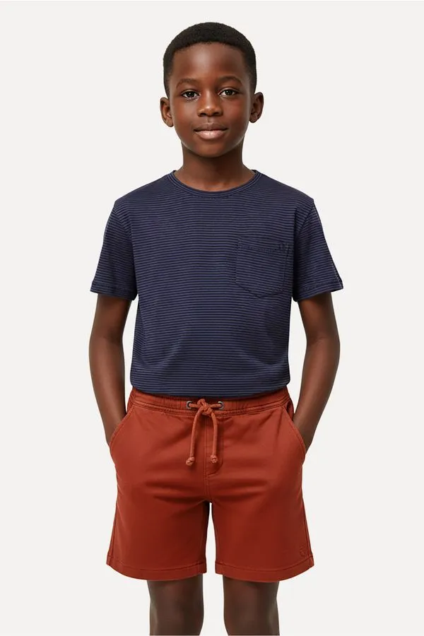 Short Mini Sarja Moletom Elastico Laranja Ferrugem - 10