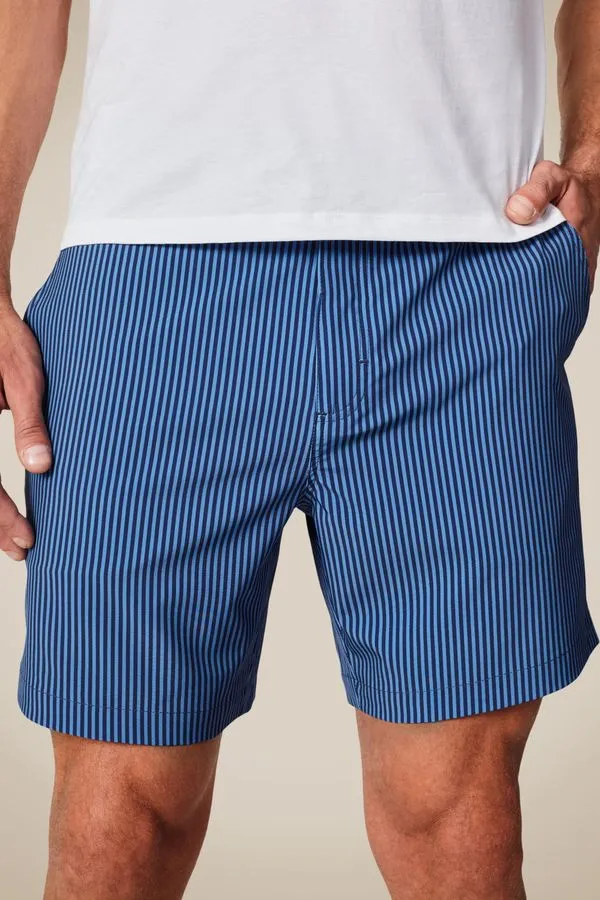 Short Arpoador Estampa Listra Ocean Azul Jeans - 42