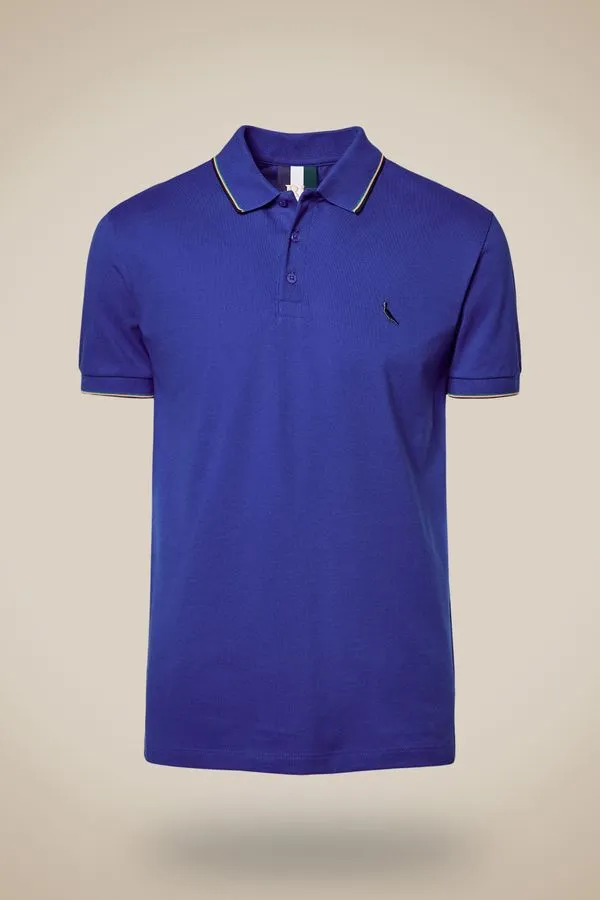 Polo Enxuto Novo Friso Azul Royal - P