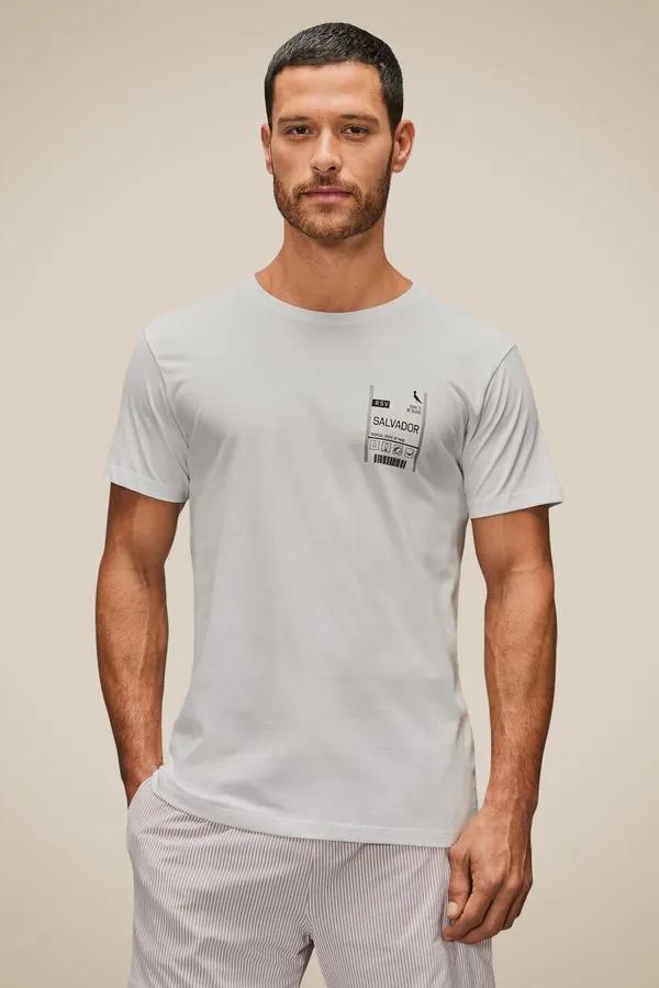 Camiseta Estampada Born To Be Baiano Ba Branco - M