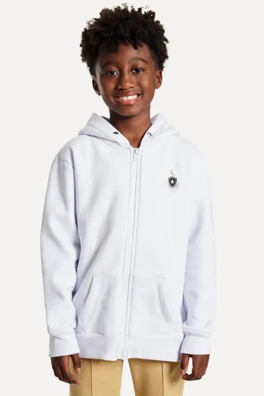 Moletom Com Ziper Mini Botafogo Rio Escu Branco - 02