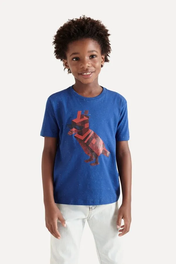 Camiseta Mini Sm Botone Silk Pica-pau Carbono Az - 08