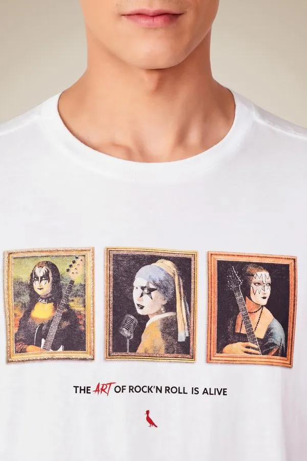 Camiseta Estampada Art Of Rock Branco - Gg