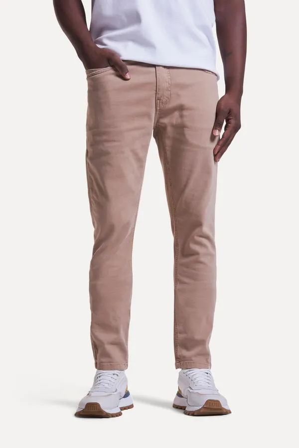 Calca 5 Pockets Skinny Moletom Khaki - 40
