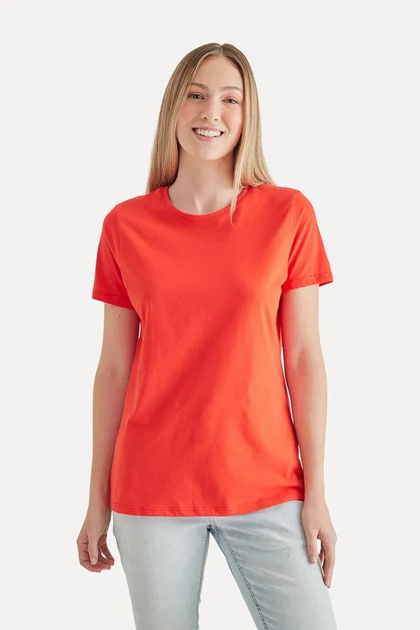 Camiseta Basica Premium Feminina Laranja - G