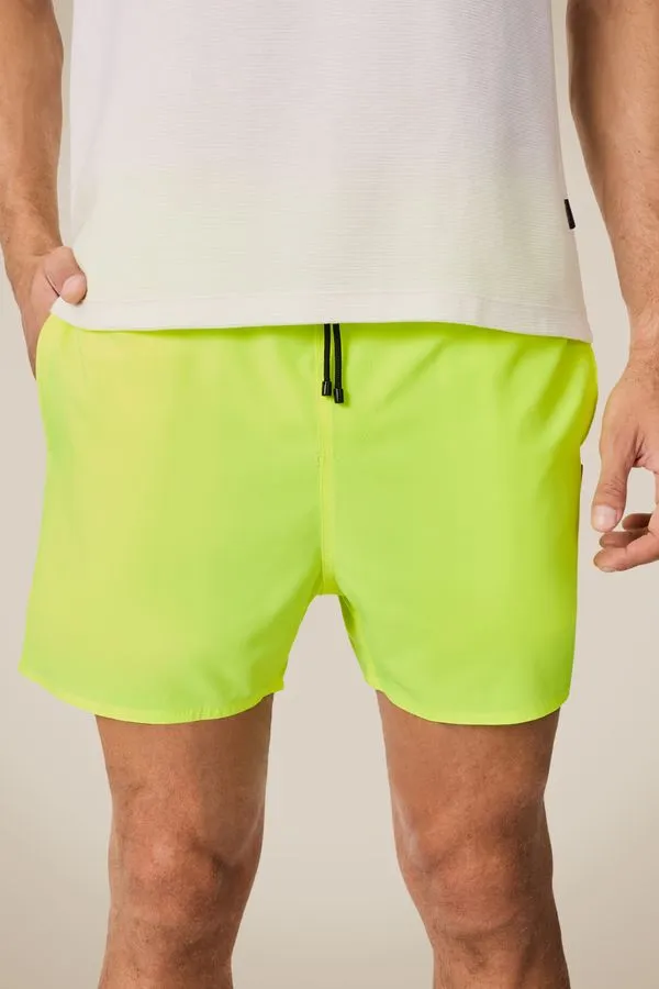 Short Praia Liso Basico Amarelo Fluor - M