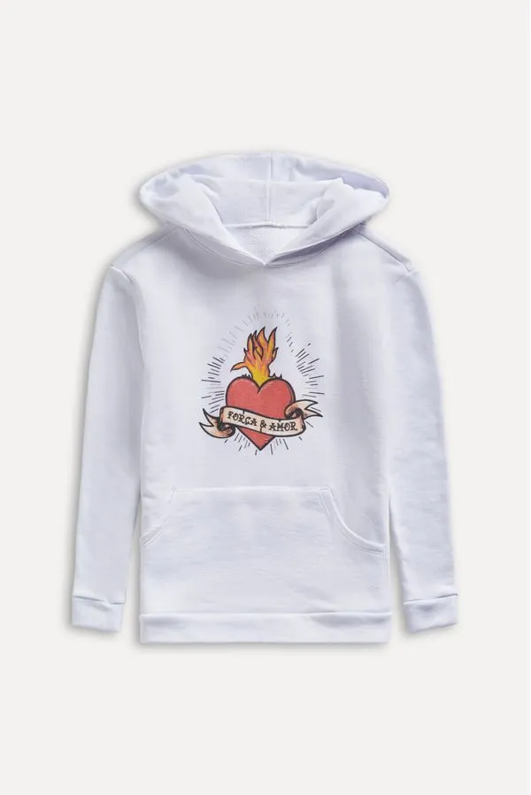 Hoodie Mini Moletom Pica Pau De Fogo Branco - 02