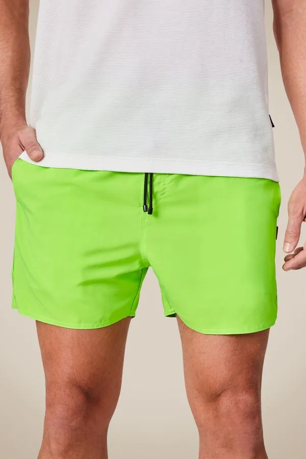 Short Praia Liso Basico Verde Fluor - Ggg