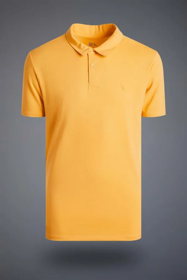 Polo Piquet Pima Flora Amarelo - Gg
