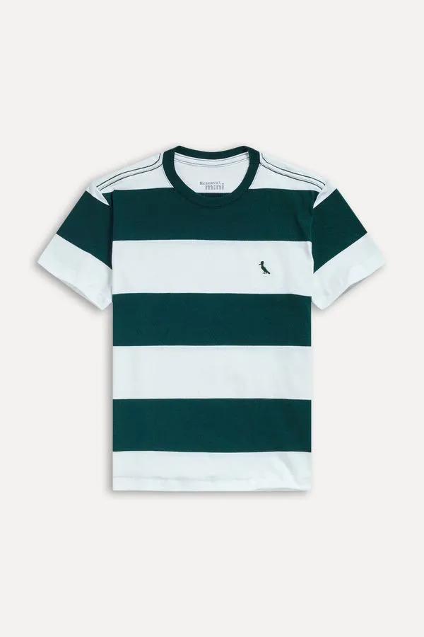 Camiseta Mini Listra Larga Verde - 02