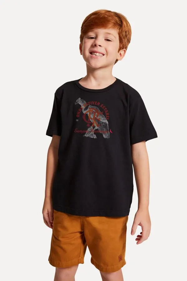Camiseta Mini Onde Estiver Estarei Preto - 06