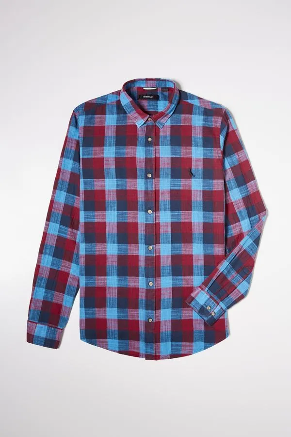 Camisa Xadrez Quadra Bordeaux - M
