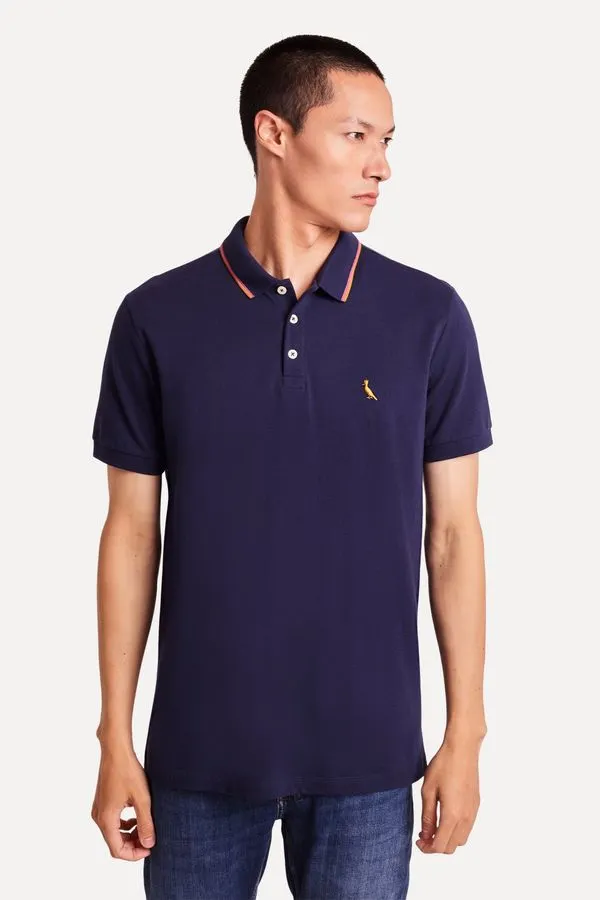Polo Enxuto Novo Friso Marinho - P