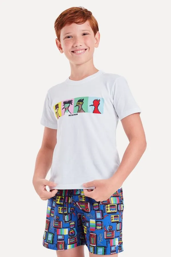 Camiseta Mini Estampada Criptobirds Branco - 10