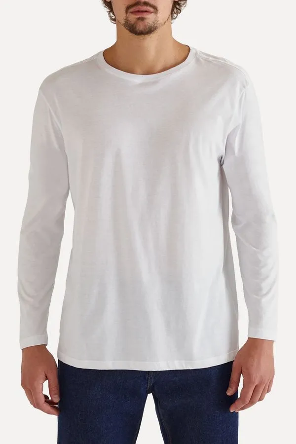 Camiseta Manga Longa Pima Cores Branco - G