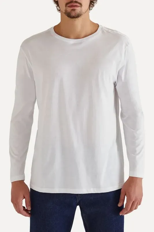 Camiseta Manga Longa Pima Cores Branco - G